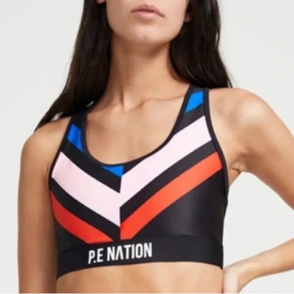 PE nation boost sports bra graphic logo L new with tag